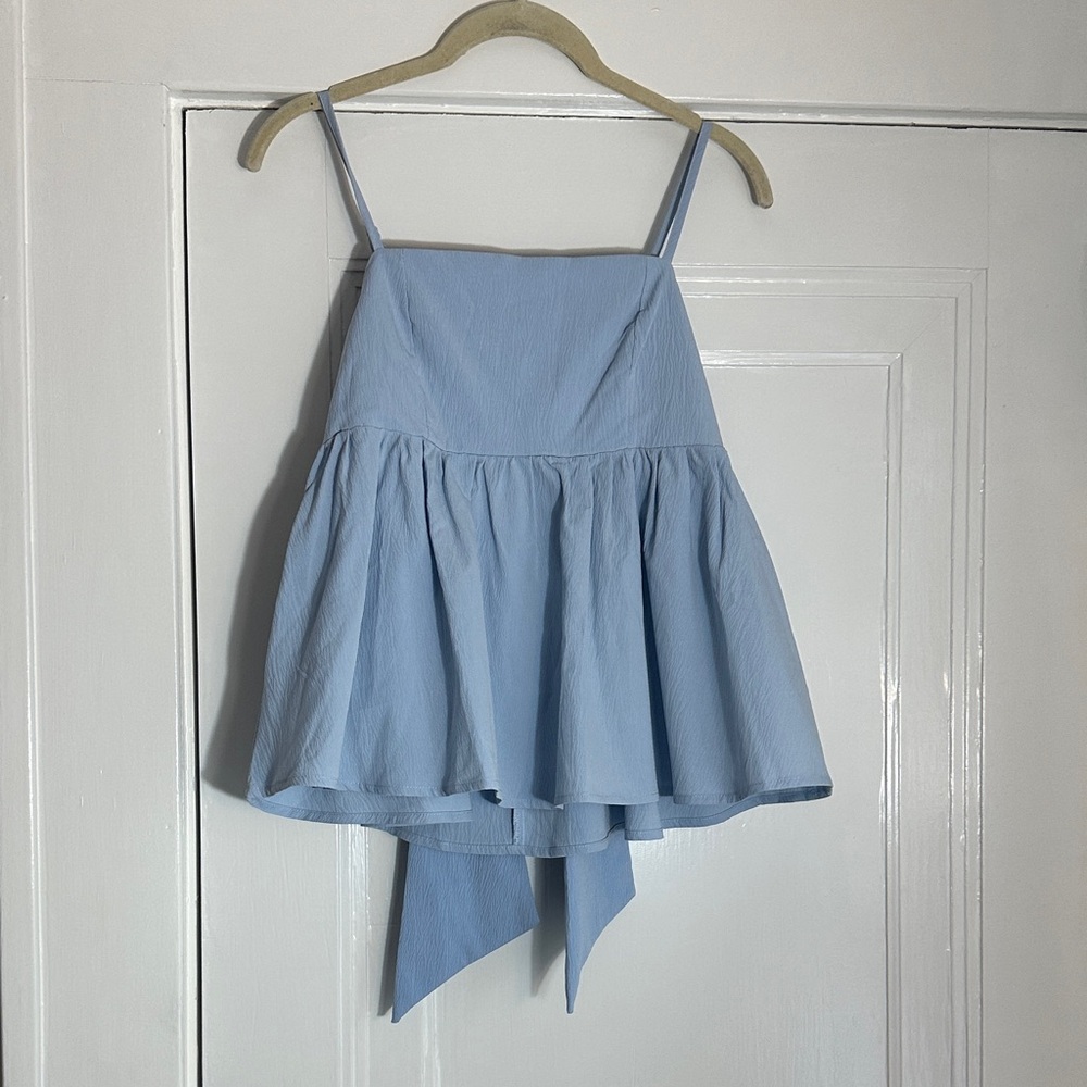Light Blue Women's Peplum Cami Top